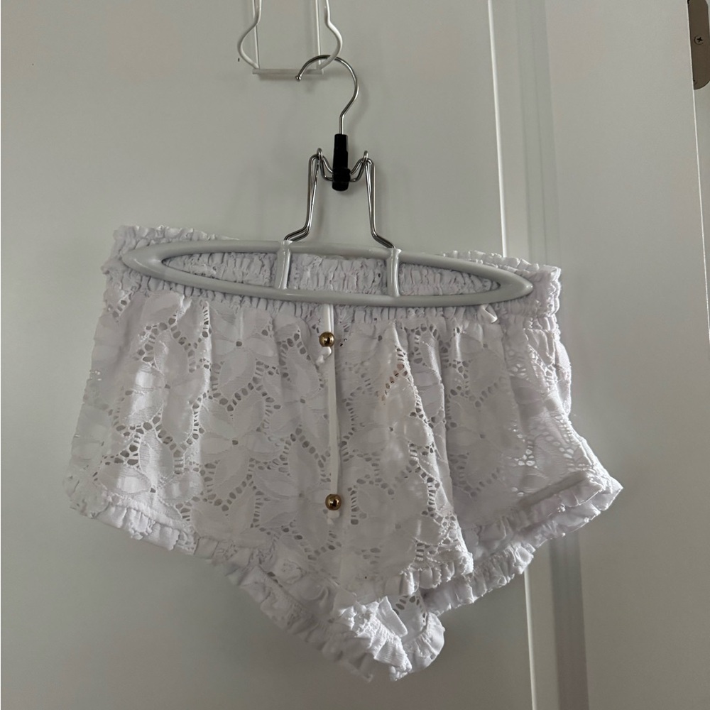 Victoria's Secret white crochet beach shorts
